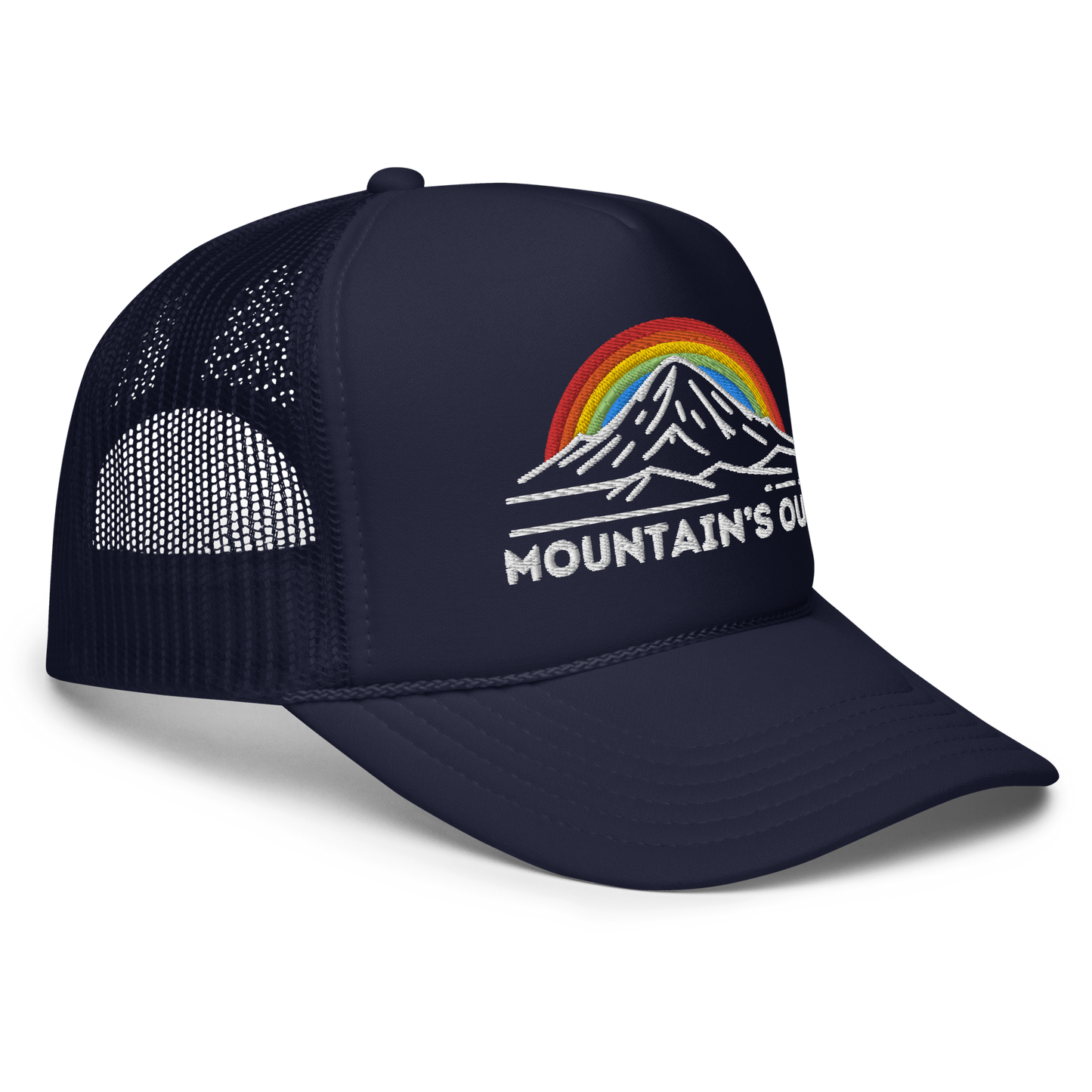 Rainbow Mountain's Out Foam trucker hat (Embroidered)