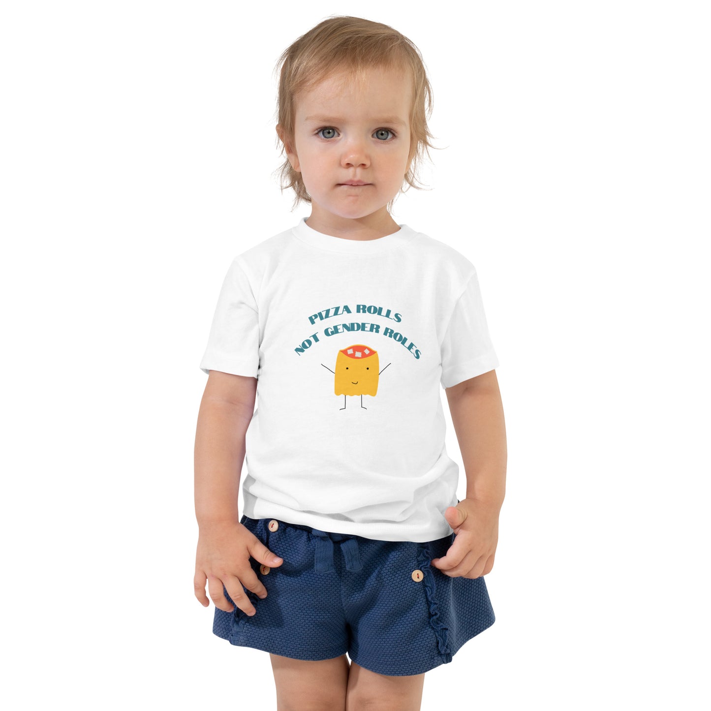 Pizza Rolls, Not Gender Roles Toddler Short Sleeve Tee