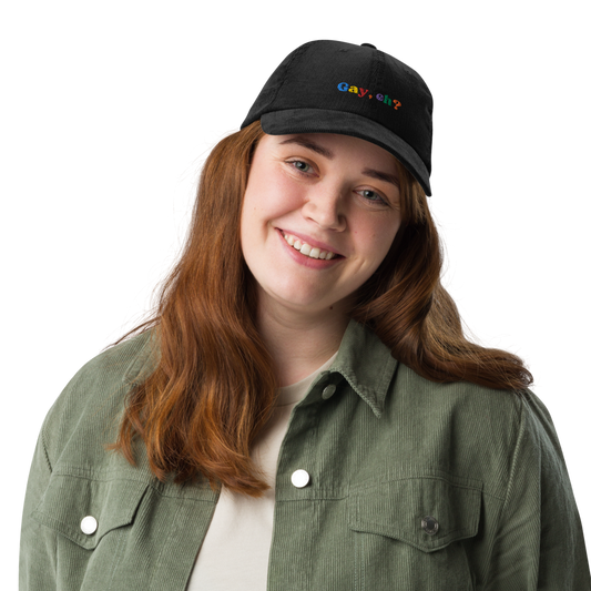 Gay, Eh? Vintage corduroy cap (Embroidered)